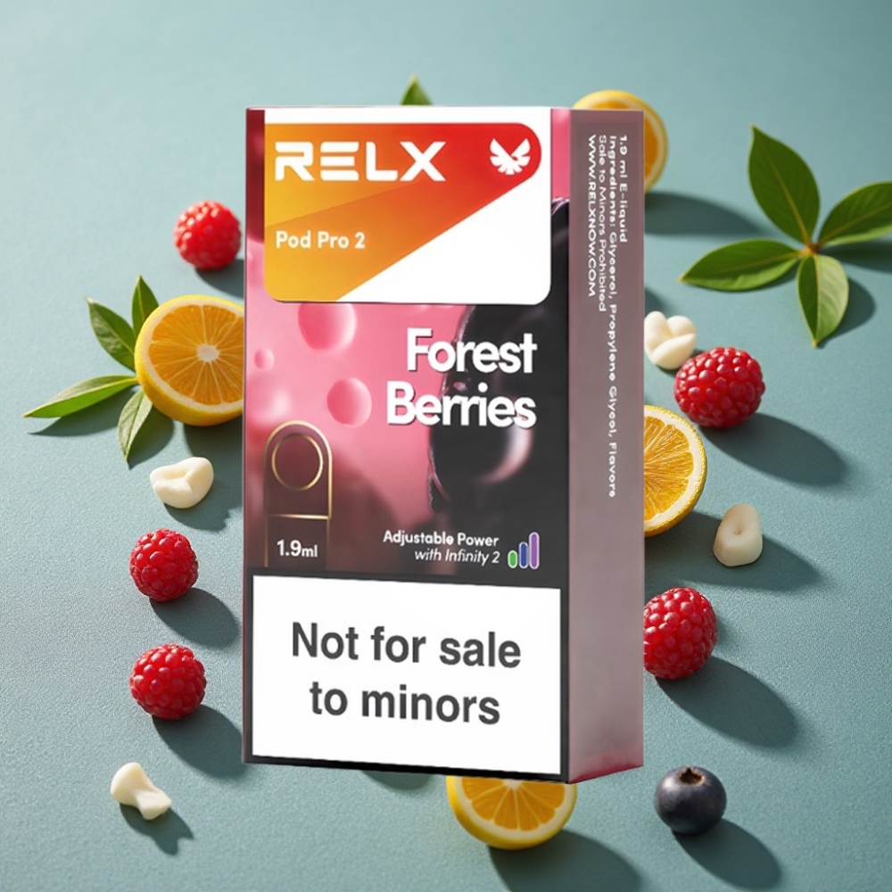 RELX Pod Pro 2 600 Puffs 0% Nicotina Bayas del Bosque 1.9ml Modo Eco/Smooth/Boost