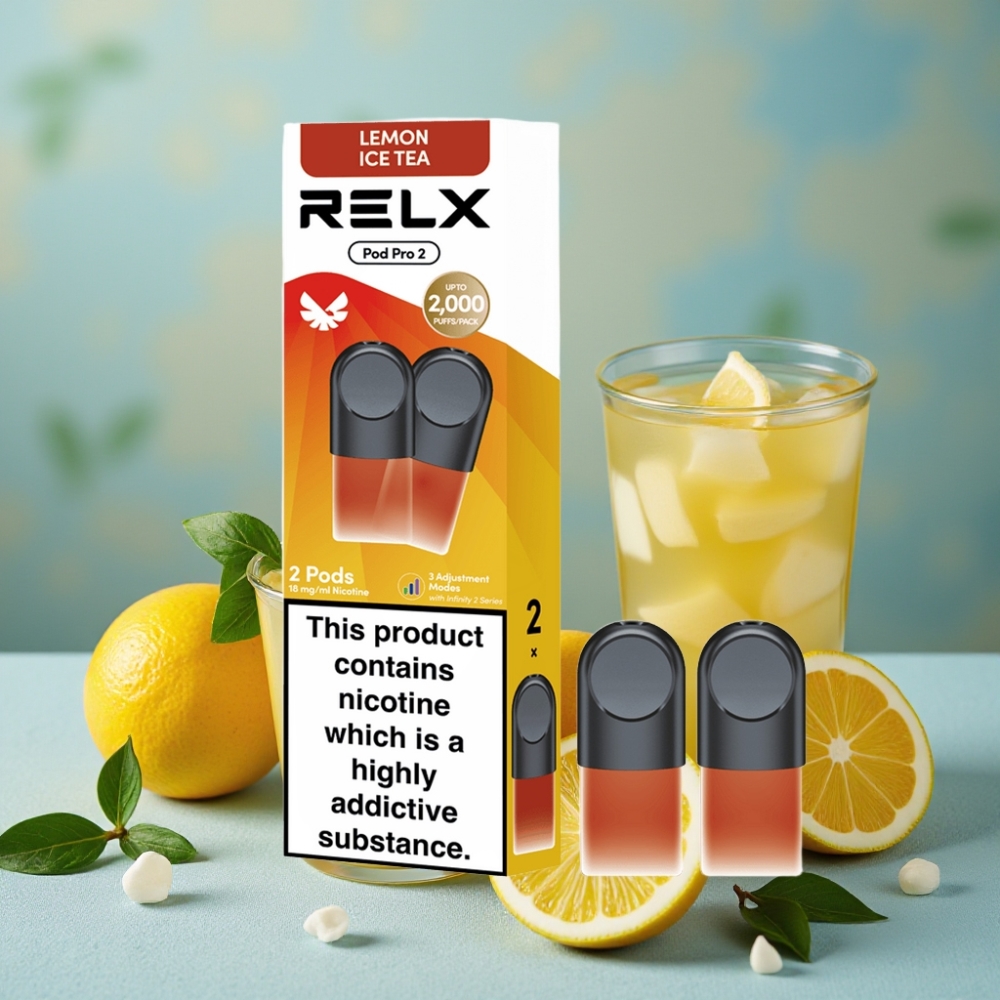 RELX Pod Pro 2 600 Puffs 1.8% Nicotina 1.9ml Té Limón Helado Modo Eco/Smooth/Boost