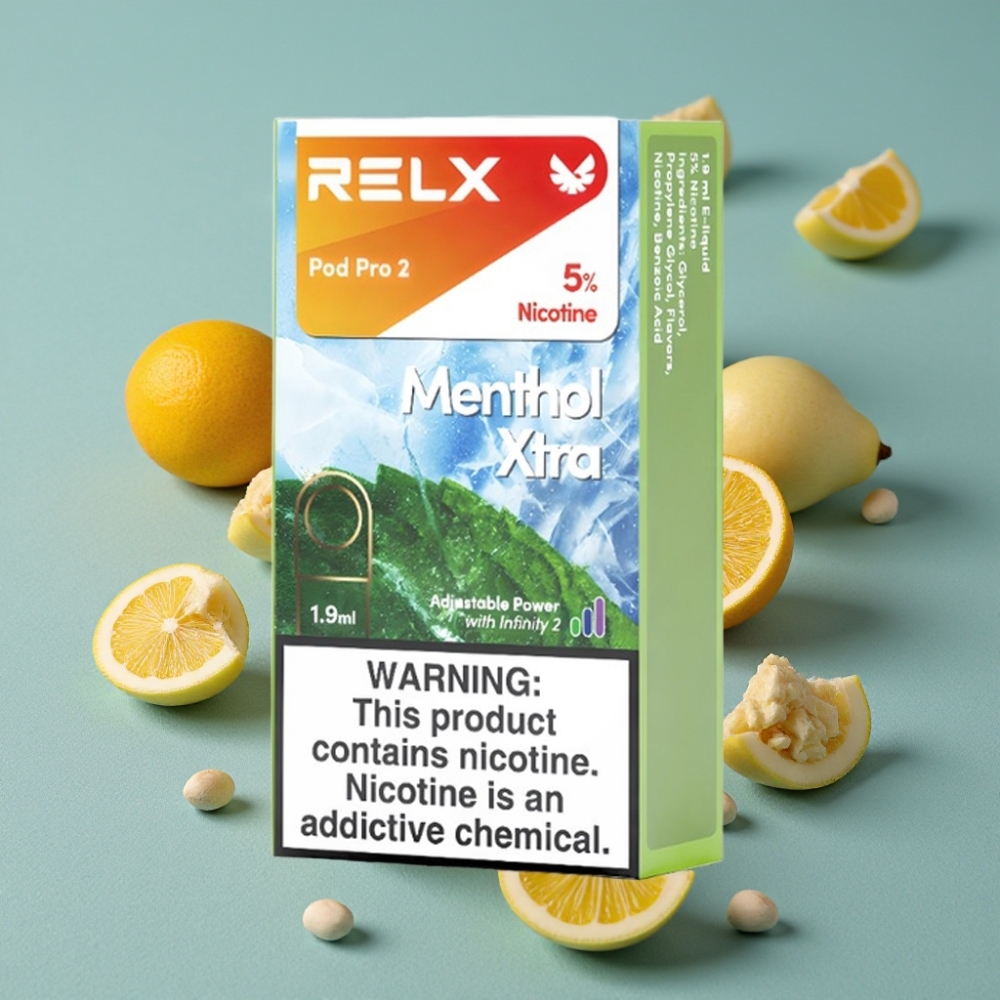 RELX Pod Pro 2 600 Puffs 5% Nicotina 1.9ml 3 Modos Voltaje Mentolado Xtra