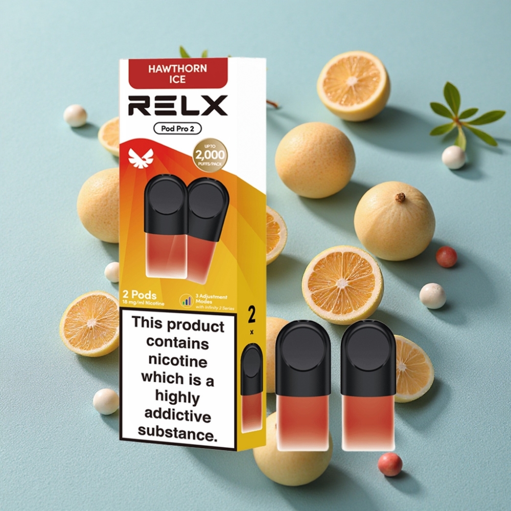 RELX Pod Pro 2 600 puffs 1.8% nicotina 1.9ml 3 ajustes de voltaje Espino Hielo