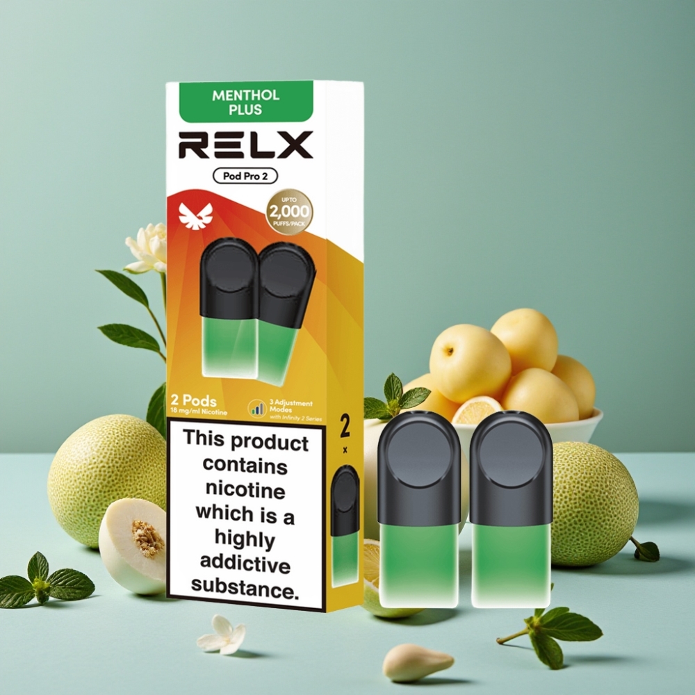 RELX Pod Pro 2 600 puffs 1.8% nicotina 1.9ml menta-mentolado plus modo Eco/Smooth/Boost