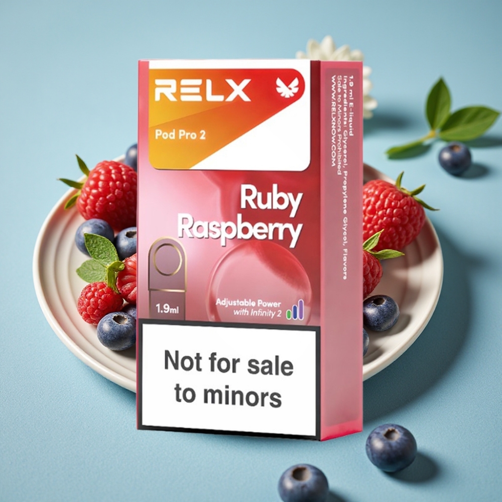 RELX Pod Pro 2 600 puffs 1.9ml 0% nic Frambuesa Azul Modos Eco/Smooth/Boost