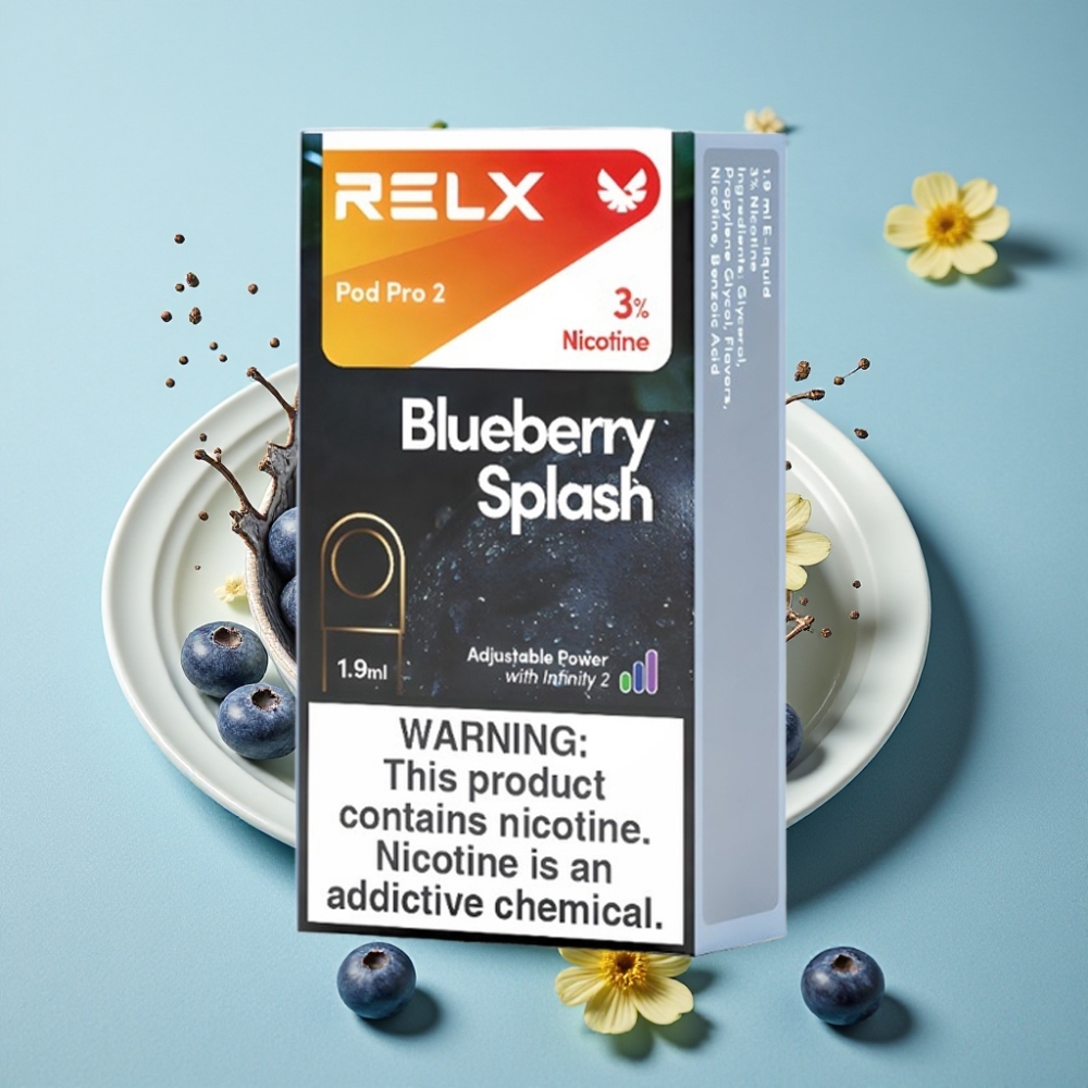 RELX Pod Pro 2 600 puffs 3% nicotina 1.9ml modo Eco/Smooth/Boost Explosión de Arándano