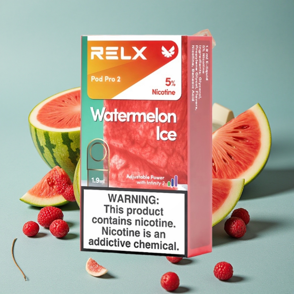 RELX Pod Pro 2 600 puffs 5% nicotina 1.9ml Sandía Helada 2/3 pods/pack Eco/Smooth/Boost Mode