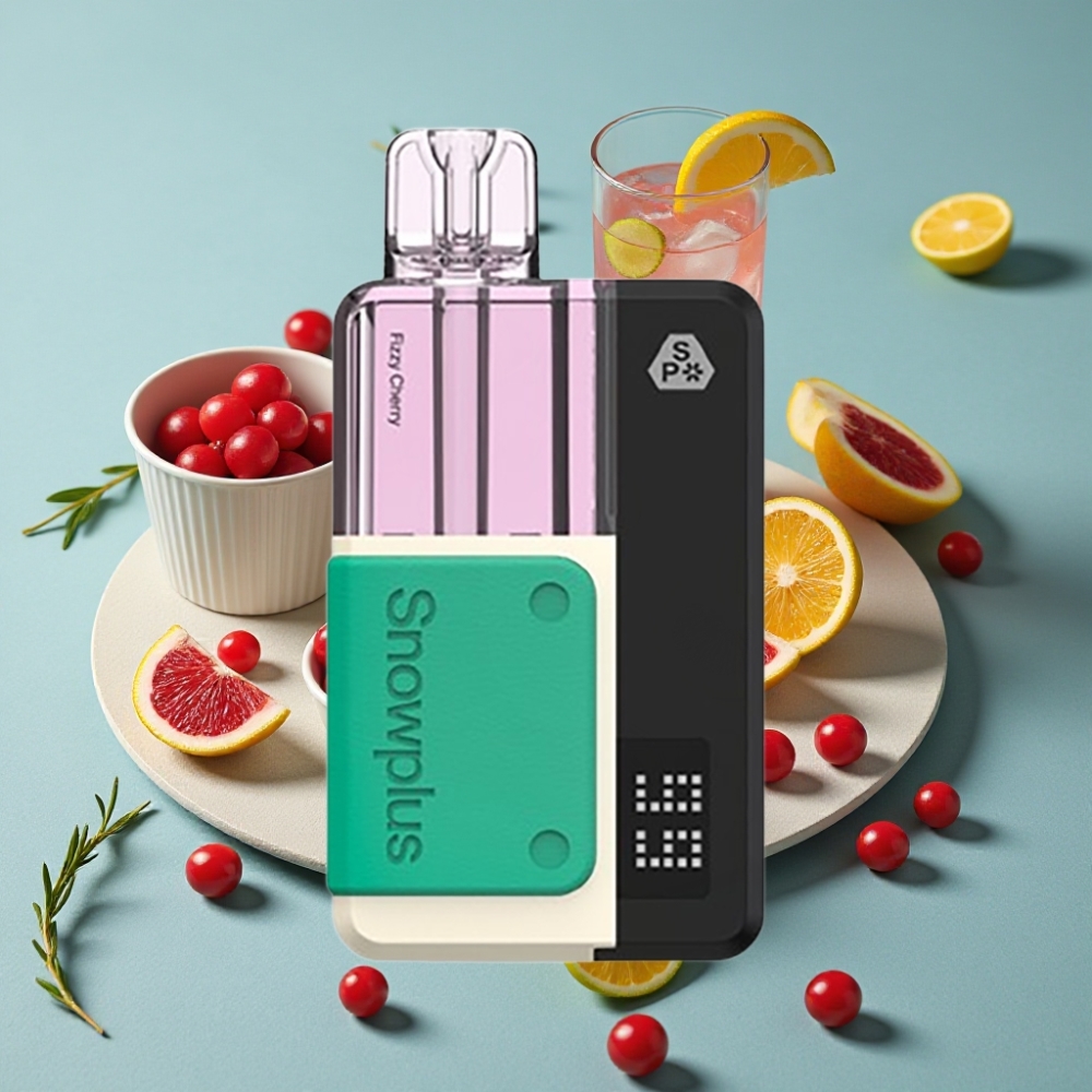 Snowplus Swift 5000 Puffs Kit Recargable con Sabor a Cereza Burbujeante, Dual Mesh, 1000 mAh, 2+10 ml