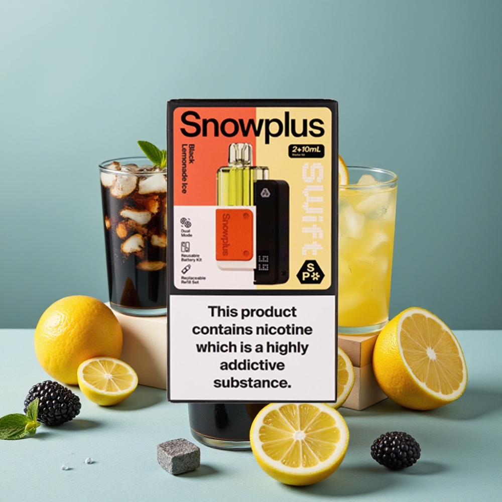 Snowplus Swift 5000 Puffs Prefilled Pod Kit Black Lemonade Ice 1000 mAh Dual Mesh