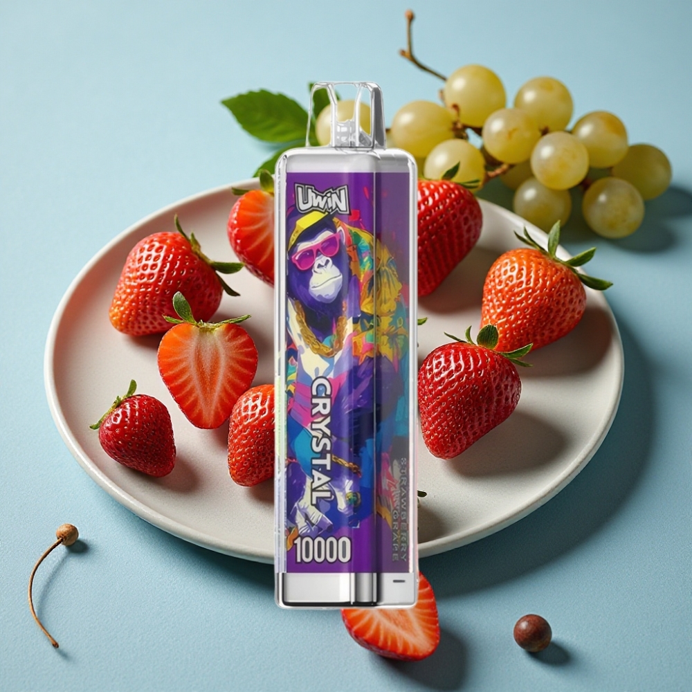 UWIN Crystal 10000 Puffs 18ml Recargable Tipo-C Luz RGB Fresa Uva vape al por mayor España