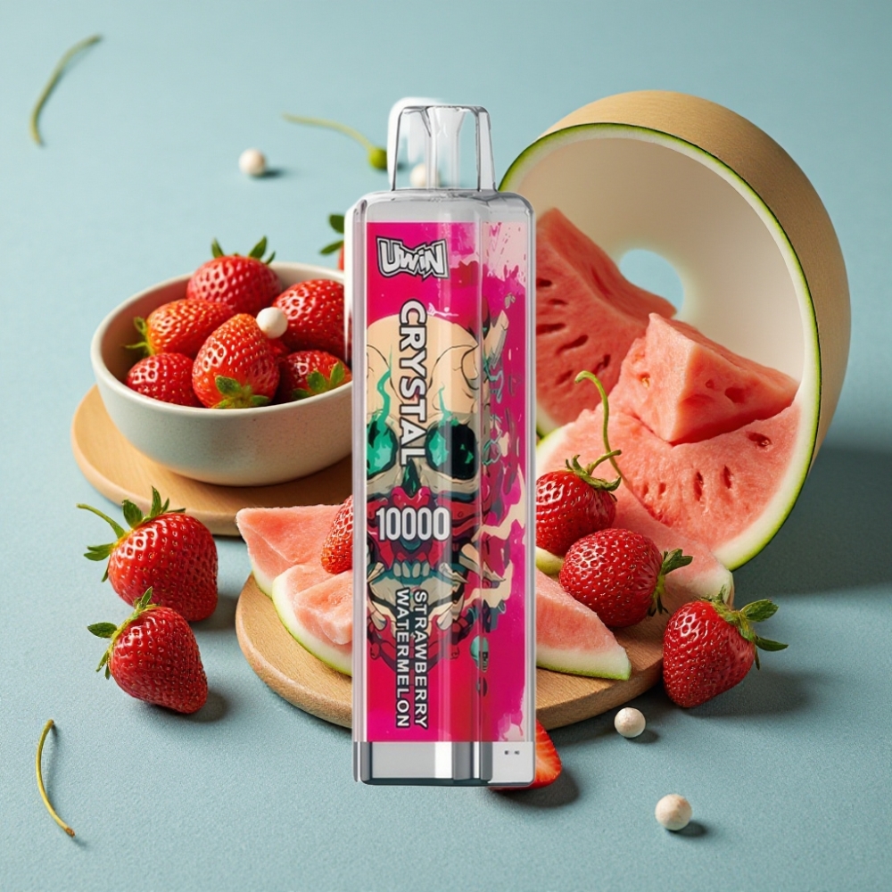 UWIN Crystal 10000 Puffs Dispositivo Vape Fresa Sandía Recargable RGB 18ml