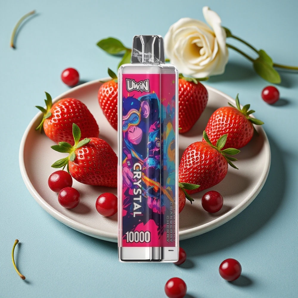 UWIN Crystal 10000 Puffs Fresa Arándano Cereza 18ml RGB Recargable Tipo-C