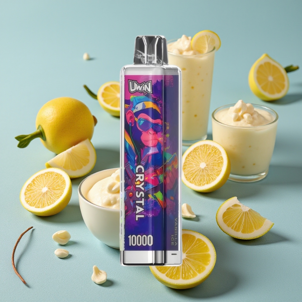 UWIN Crystal 10000 Puffs Recargable 18ml Tipo-C Luz RGB Helado Vainilla