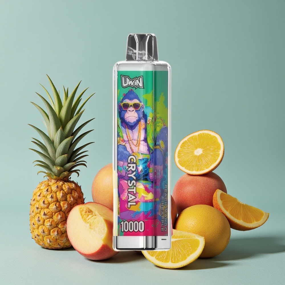 UWIN Crystal 10000 Puffs Recargable 18ml Tipo-C Luz RGB Melocotón Mango Piña