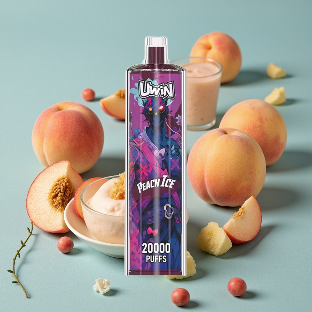 Uwin Shisha Crystal 20000 Puffs 22ml Melocotón Hielo Tipo-C Malla vape al por mayor España