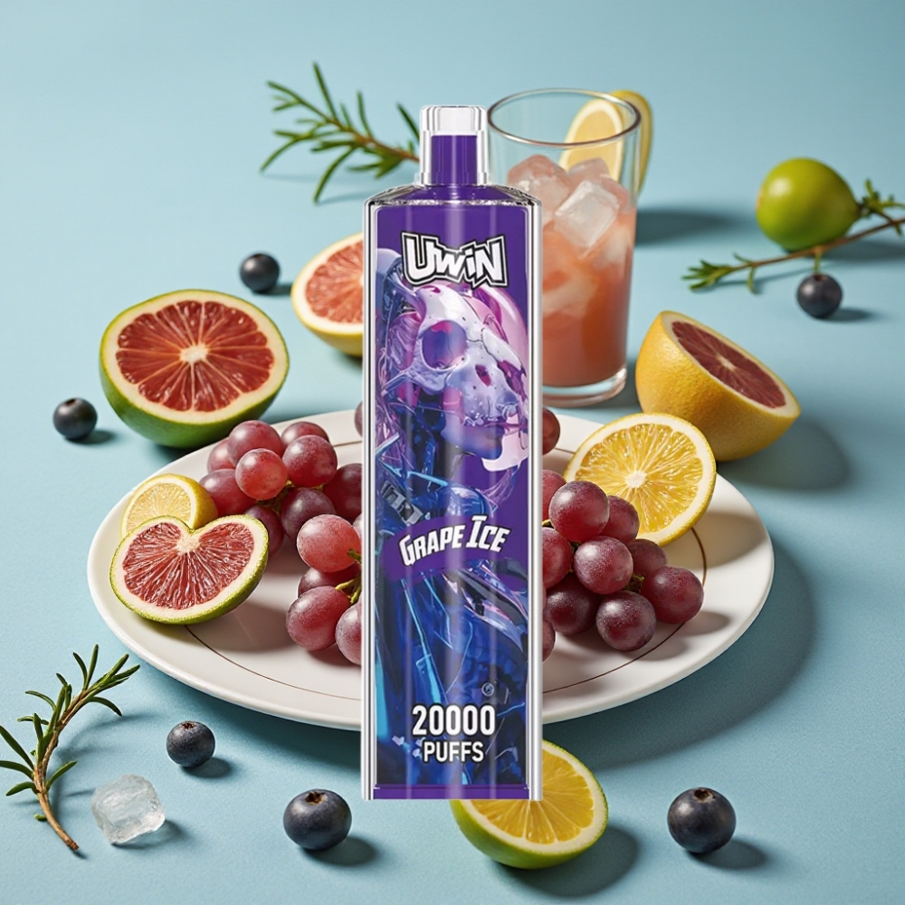 Uwin Shisha Hookah Crystal 20000 Puffs 22ml 0%-5% Nicotina Tipo-C Uva Helada