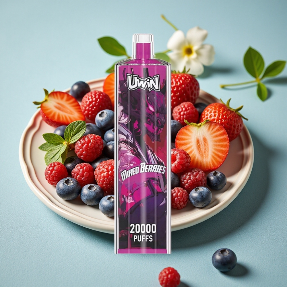 Uwin Shisha Hookah Crystal 20000 Puffs 22ml 650mAh Tipo-C Bayas Mixtas