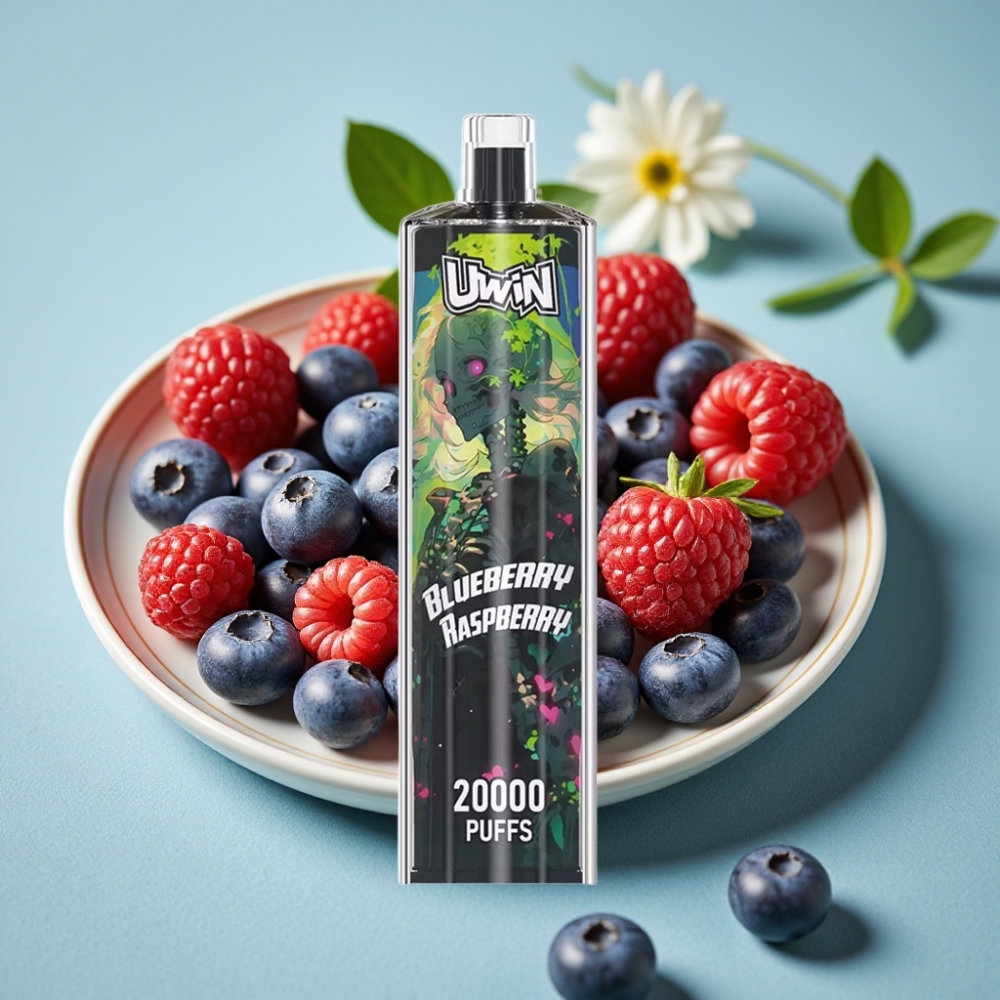 Uwin Shisha Hookah Crystal 20000 Puffs 22ml Arándano Frambuesa Tipo-C Malla