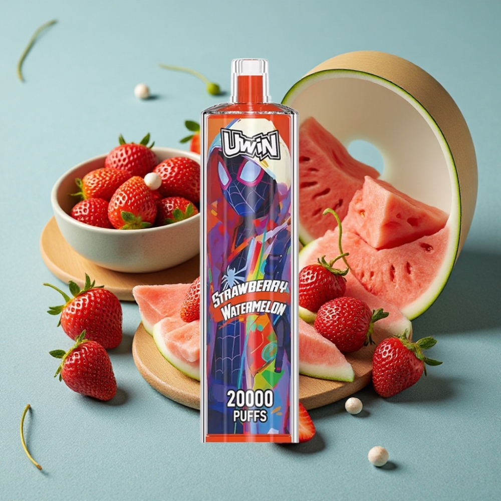 Uwin Shisha Hookah Crystal 20000 Puffs 22ml Fresa Sandía Tipo-C Malla DTL