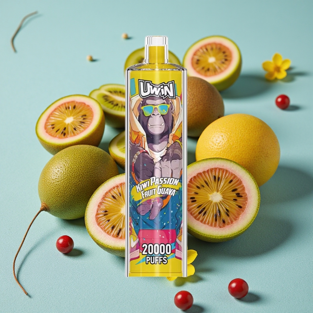 Uwin Shisha Hookah Crystal 20000 Puffs 22ml Kiwi Maracuyá Guayaba Tipo-C 650mAh