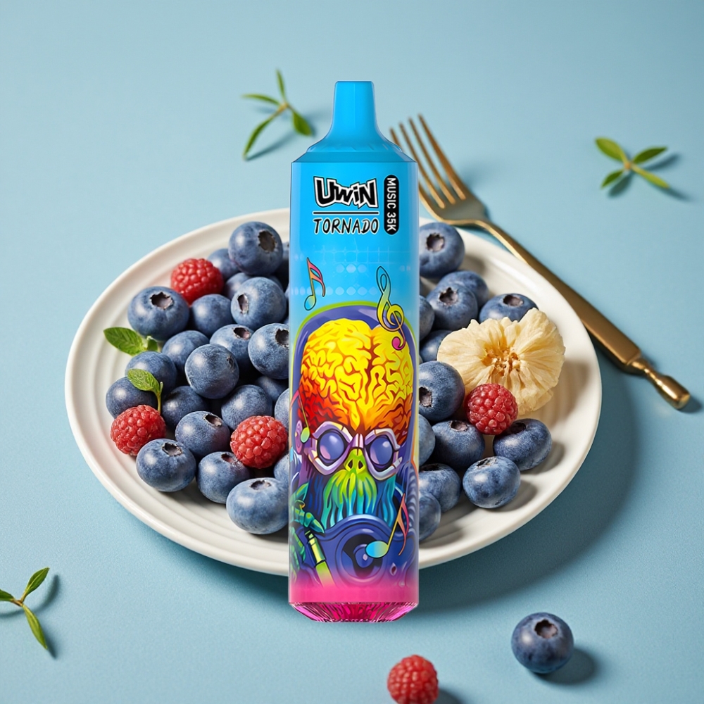 Uwin Tornado 35K Music Disposable Vape 35,000 Puffs 600mAh Tipo-C Arándano en Hielo