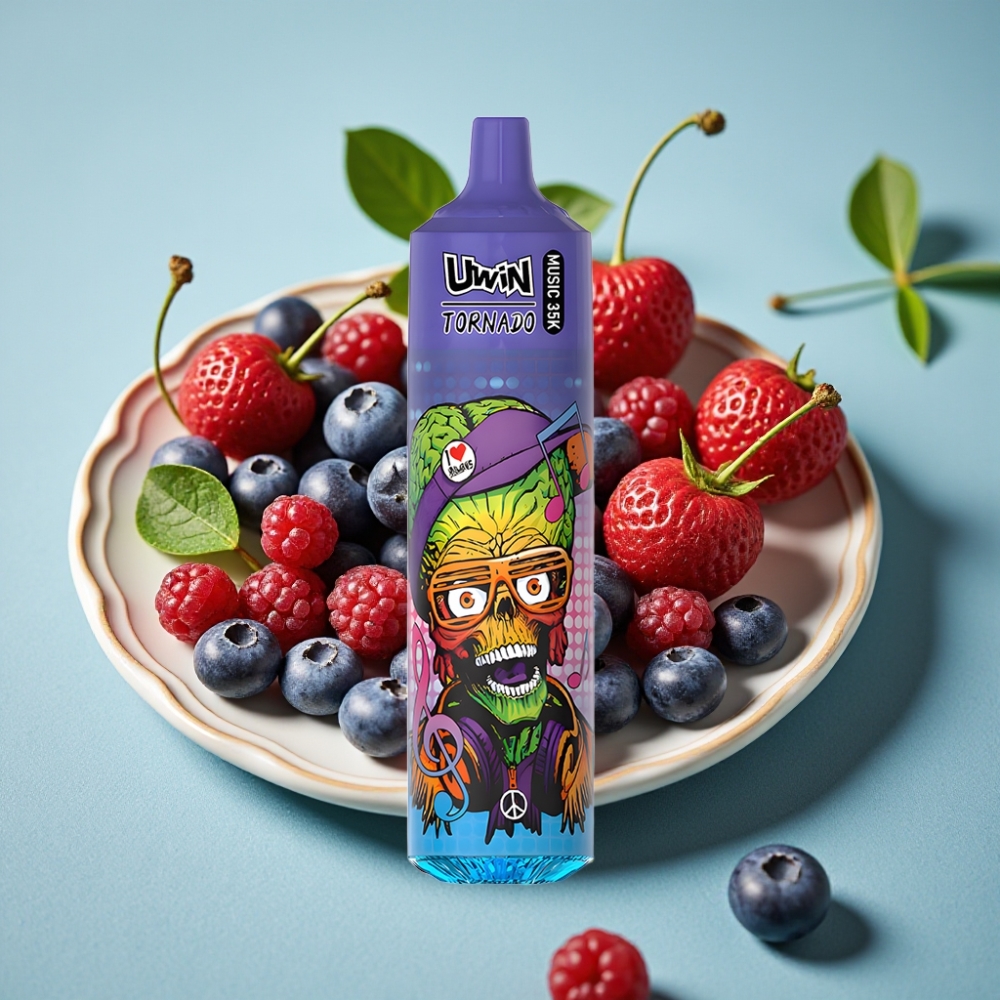 Uwin Tornado 35K Recargable 600mAh Tipo-C Malla 1.0 Ohm Arándano Cereza Blueberry