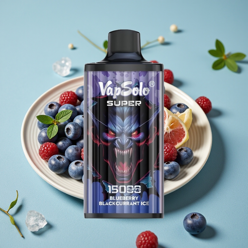 Vapsolo Super 15000 Puffs 40ml Arándano Grosella Negra Hielo Tipo-C 850mah