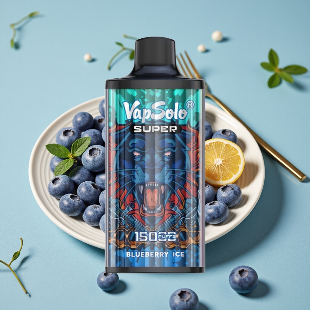 Vapsolo Super 15000 Puffs 40ml Arándano Helado 850mah Tipo-C vape al por mayor España
