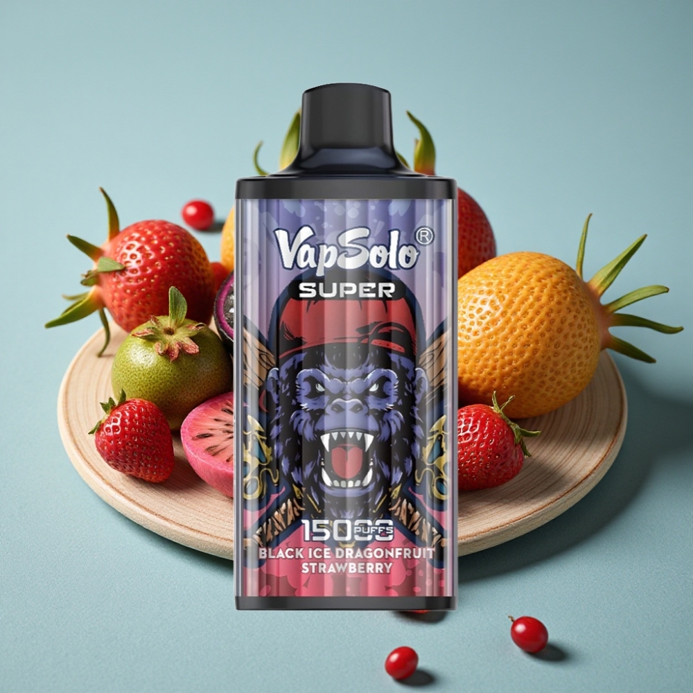 Vapsolo Super 15000 Puffs 40ml Hielo Negro Fruta del Dragón Fresa vape al por mayor España