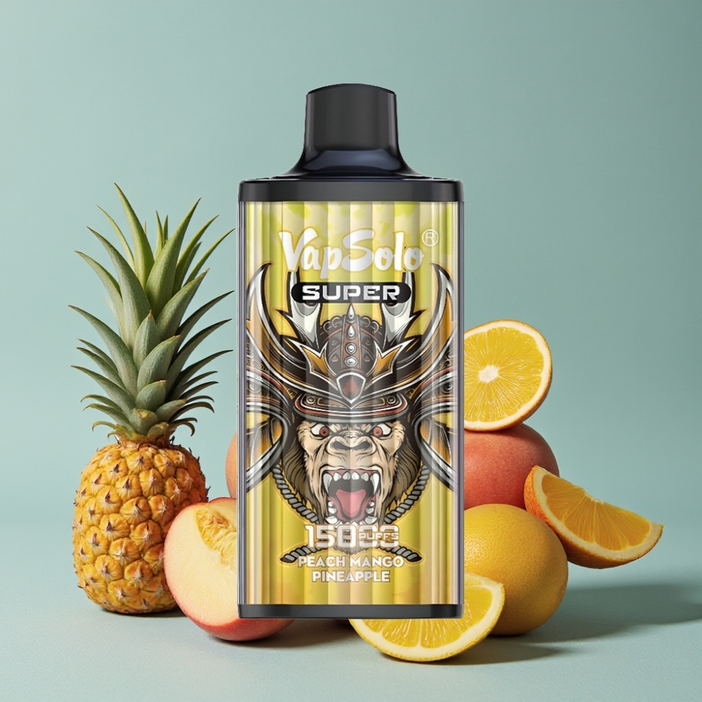 Vapsolo Super 15000 Puffs Duradero 40ml Melocotón Mango Piña 850mAh Tipo-C