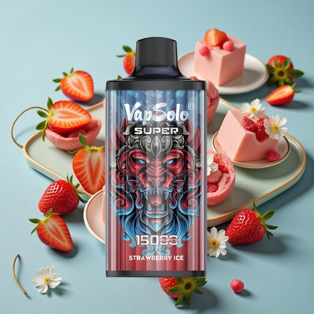 Vapsolo Super 15000 Puffs Fresa Helada 40ml 850mAh Type-C vape al por mayor España