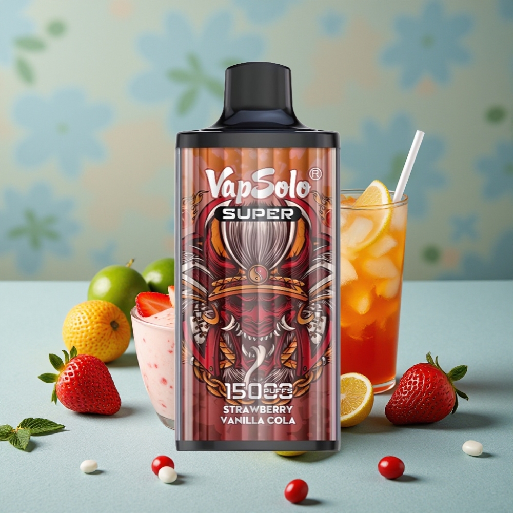 Vapsolo Super 15000 Puffs Fresa Vainilla Cola 40ml 850mAh Tipo-C vape al por mayor España