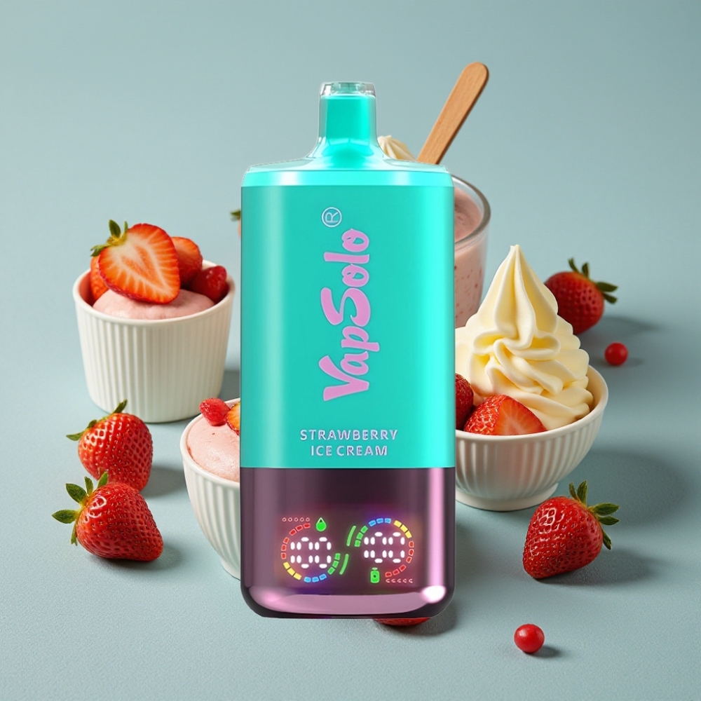 VapSolo Triple 30000 Puffs 40ml Fresa Helado Tipo-C vape al por mayor España