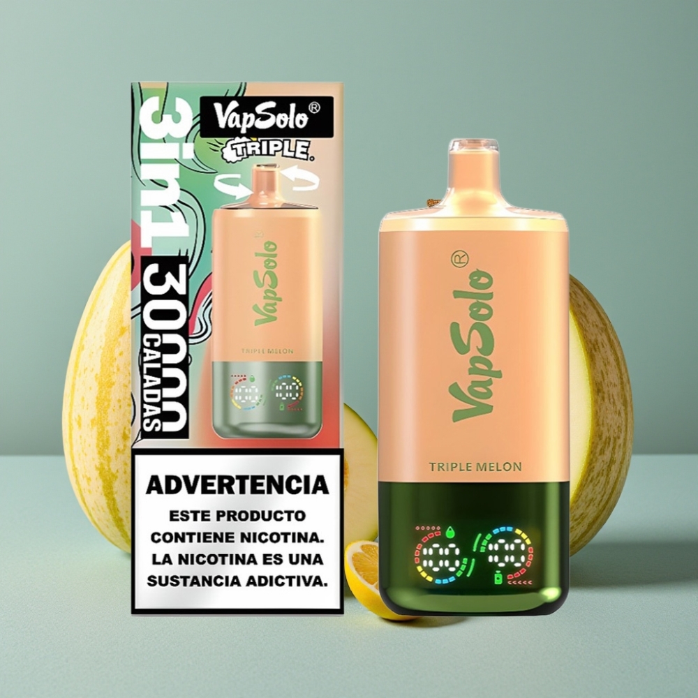VapSolo Triple 30000 Puffs 40ml Triple Melón Tipo-C vape al por mayor España