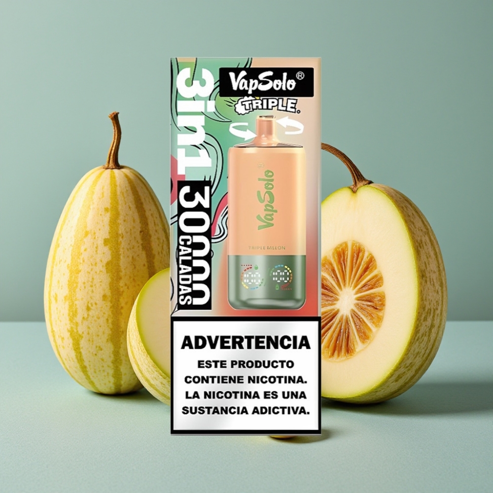 VapSolo Triple 30000 Puffs 40ml Triple Melón Tipo-C vape al por mayor España