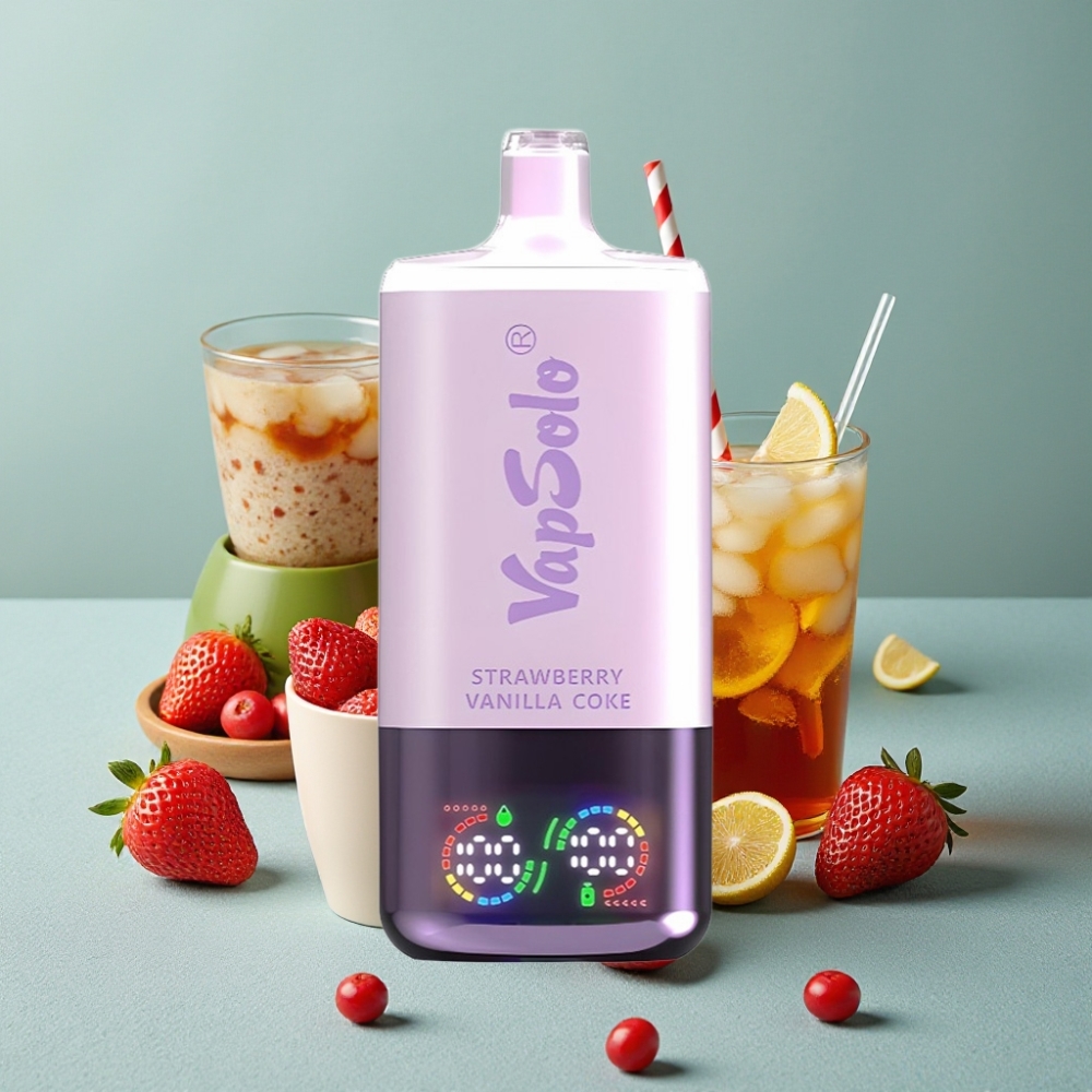 VapSolo Triple 30000 Puffs Fresa Vainilla Coca-Cola 40ml 3 Tanques Tipo-C
