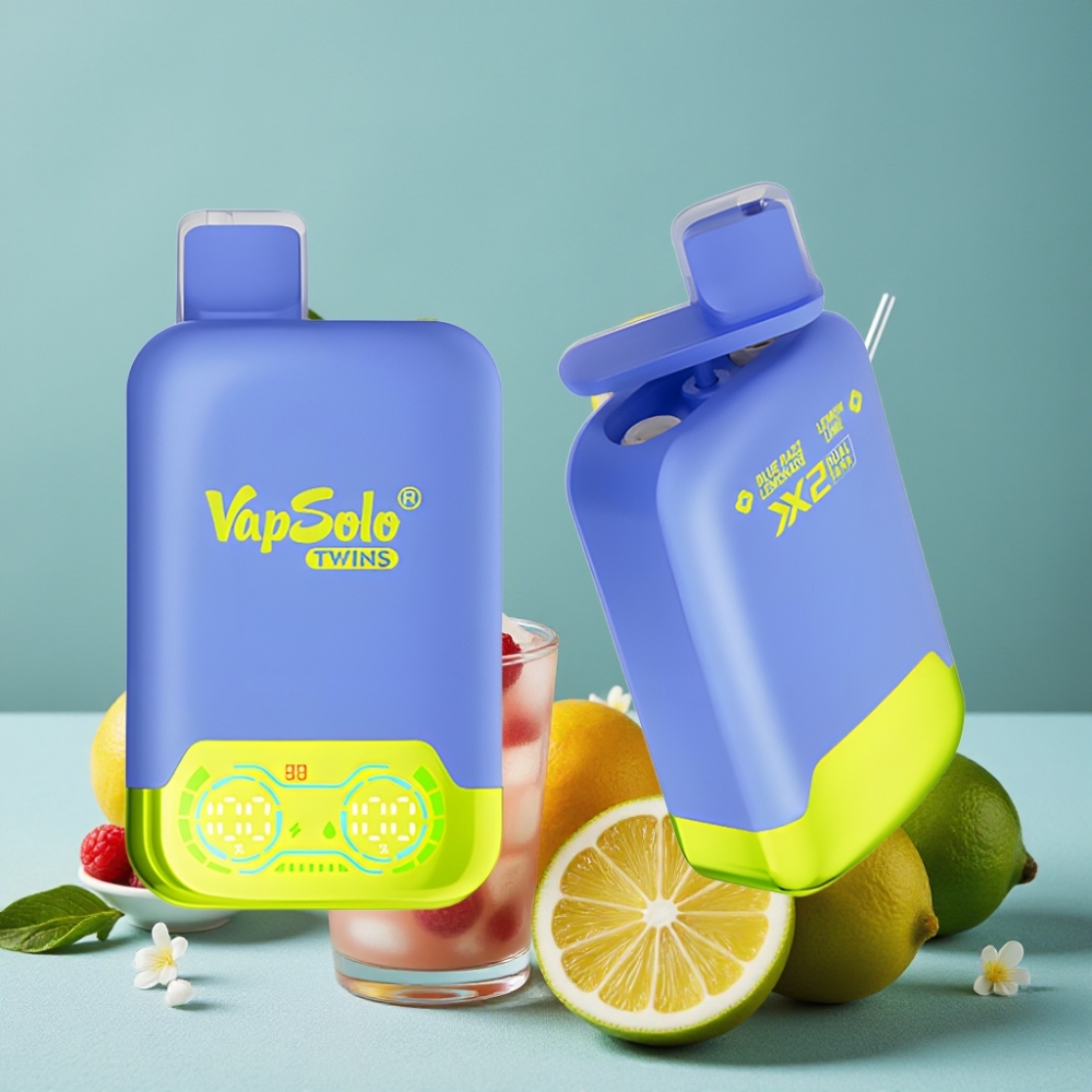 Vapsolo Twins 20000 Puffs 40ml Doble Sabor Limonada Azul Frambuesa & Lima Limón Tipo-C