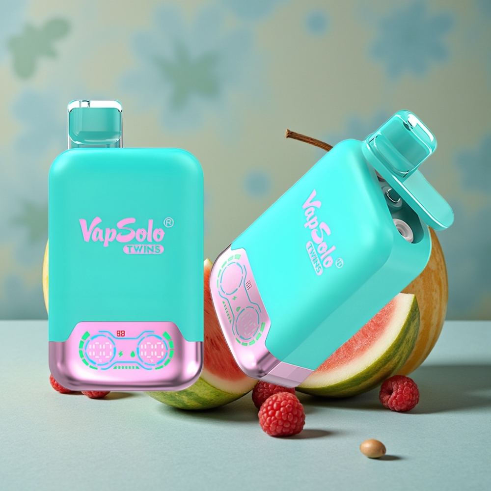 Vapsolo Twins 20000 Puffs 40ml Doble Tanque Tipo-C Melón Triple & Sandía Frambuesa