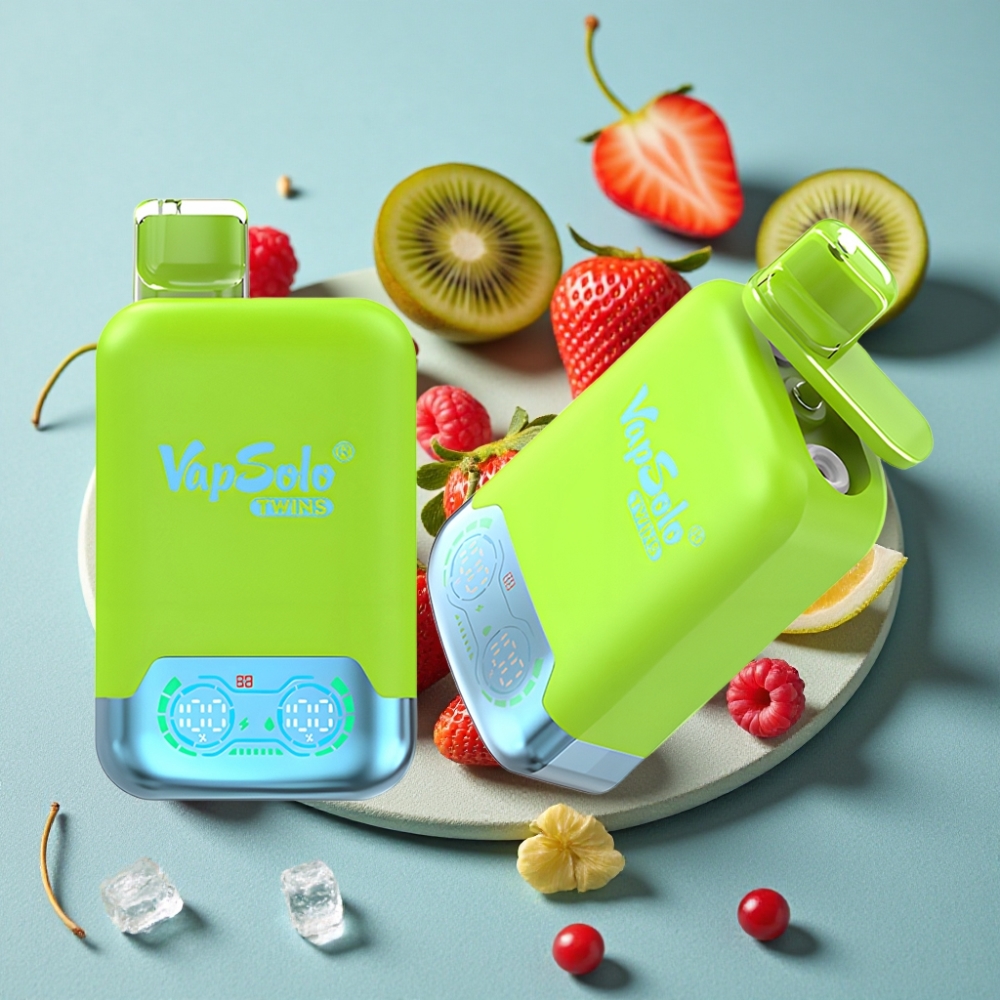 Vapsolo Twins 20000 Puffs 40ml Fresa Kiwi & Fresa Frambuesa Cereza Hielo Tipo-C