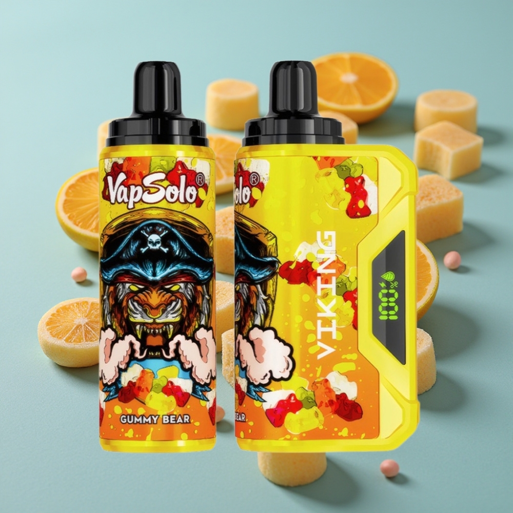 VapSolo VIKING 12000 Puffs Disposable Vape Osito de Goma 22ml Tipo-C Pantalla LED