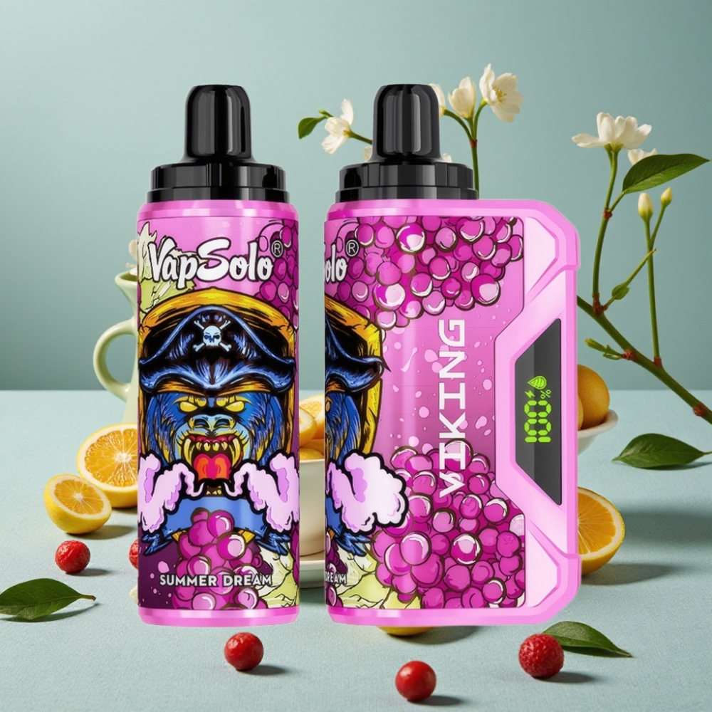 VapSolo VIKING 12000 Puffs Disposable Vape Sueño de Verano con pantalla LED y Tipo-C