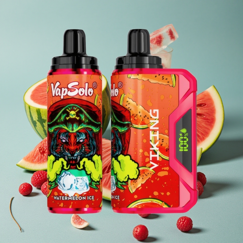 VapSolo VIKING 12000 Puffs Sandía Helada 22ml Tipo-C Pantalla LED vape al por mayor España