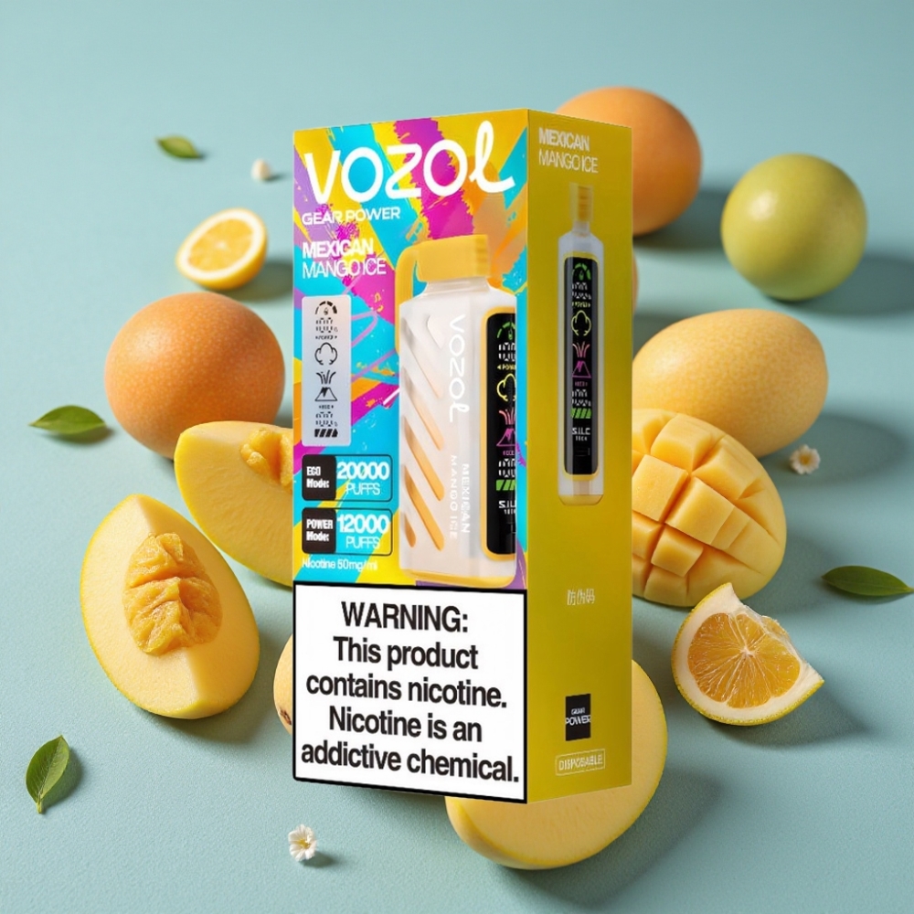 VOZOL Gear Power 20000 Puffs Dual Mesh Coil Full Screen Display Mango Mexicano Hielo