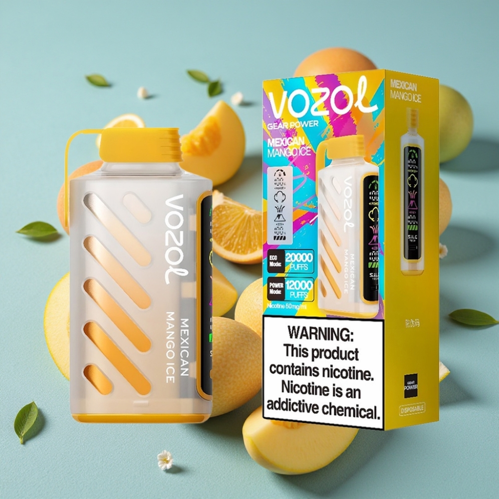 VOZOL Gear Power 20000 Puffs Dual Mesh Coil Full Screen Display Mango Mexicano Hielo