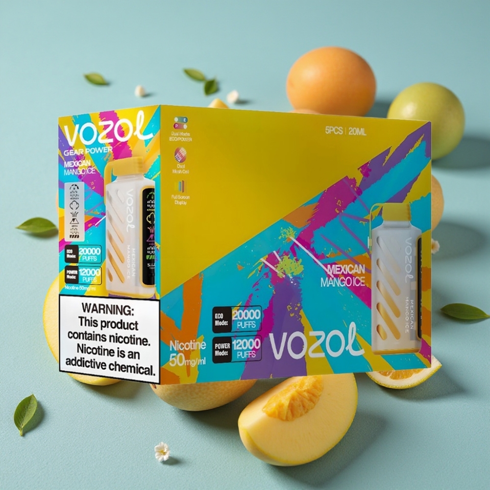 VOZOL Gear Power 20000 Puffs Dual Mesh Coil Full Screen Display Mango Mexicano Hielo