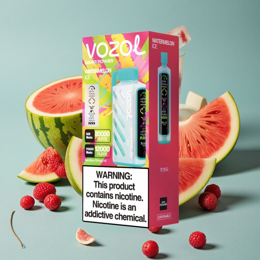 VOZOL Gear Power 20000 Puffs Dual Mesh Coil Full Screen Display Sandía Hielo