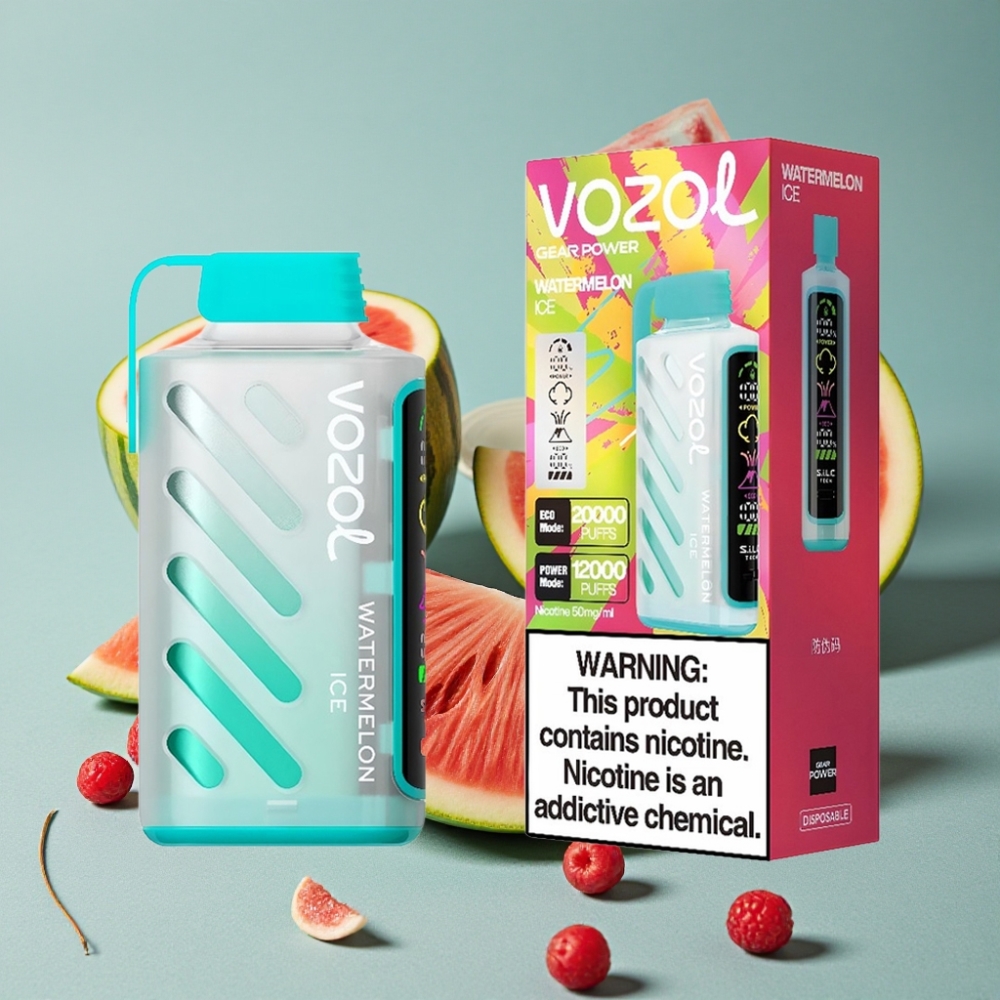 VOZOL Gear Power 20000 Puffs Dual Mesh Coil Full Screen Display Sandía Hielo