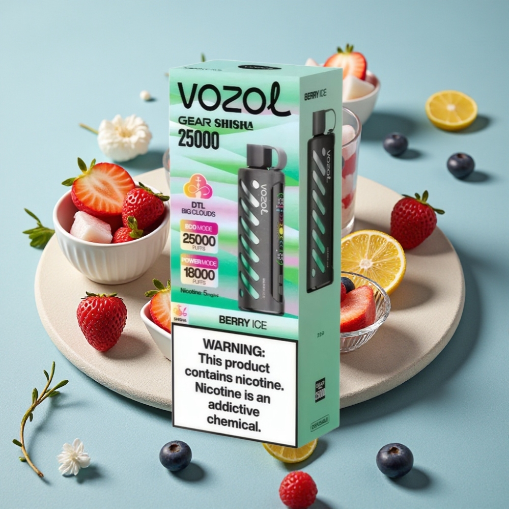 VOZOL Gear Shisha 25000 Puffs Dual Mesh Berry Ice S.i.L.C Tech 1000mAh