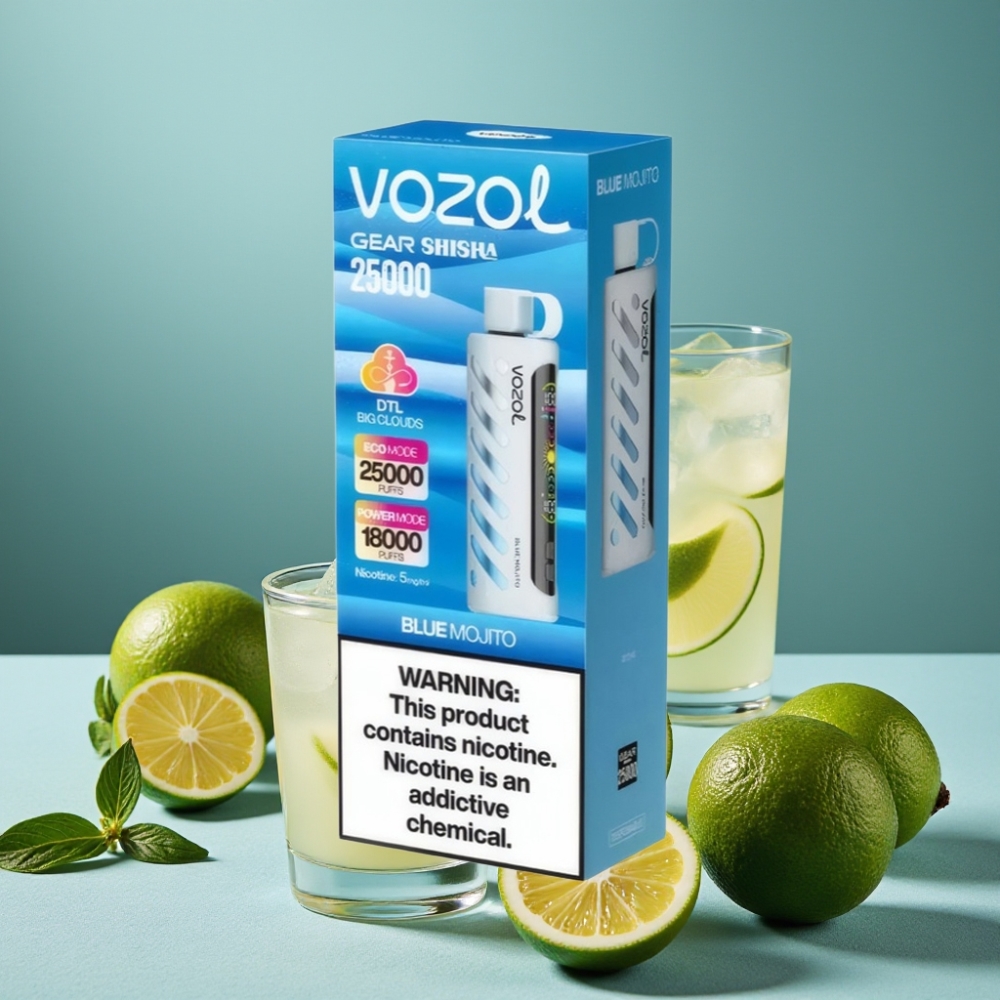 VOZOL Gear Shisha 25000 Puffs Dual Mesh Dual Modes S.i.L.C Tech Mojito Azul