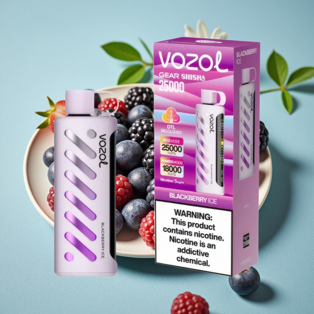 VOZOL Gear Shisha 25000 Puffs Dual Mesh Moras Heladas S.i.L.C Tech 1000mAh 5mg/ml