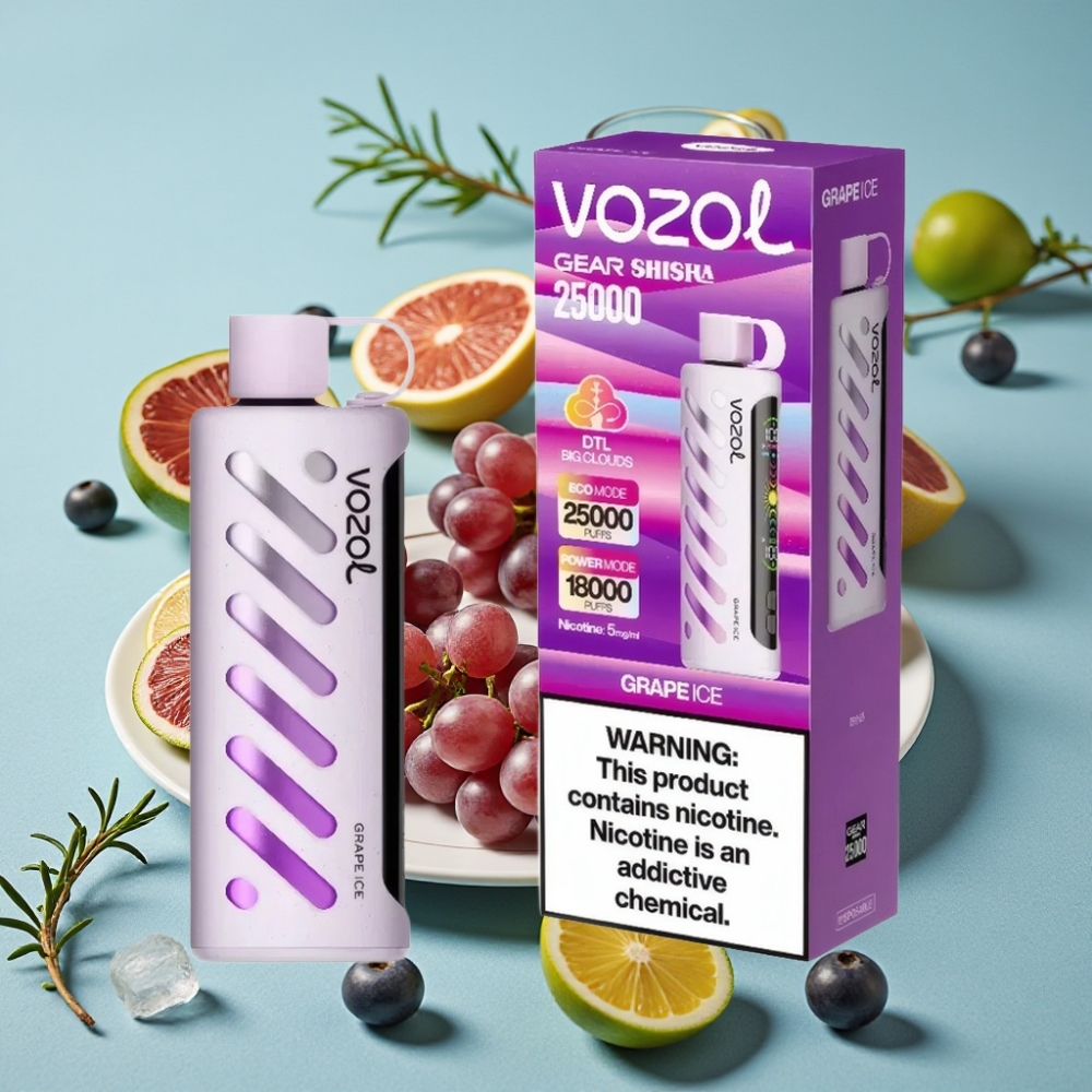 VOZOL Gear Shisha 25000 Puffs Dual Mesh S.i.L.C Tech Uva Hielo 1000mAh 5mg/ml