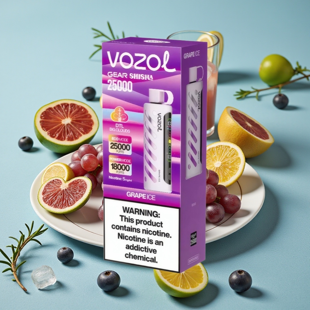 VOZOL Gear Shisha 25000 Puffs Dual Mesh S.i.L.C Tech Uva Hielo 1000mAh 5mg/ml