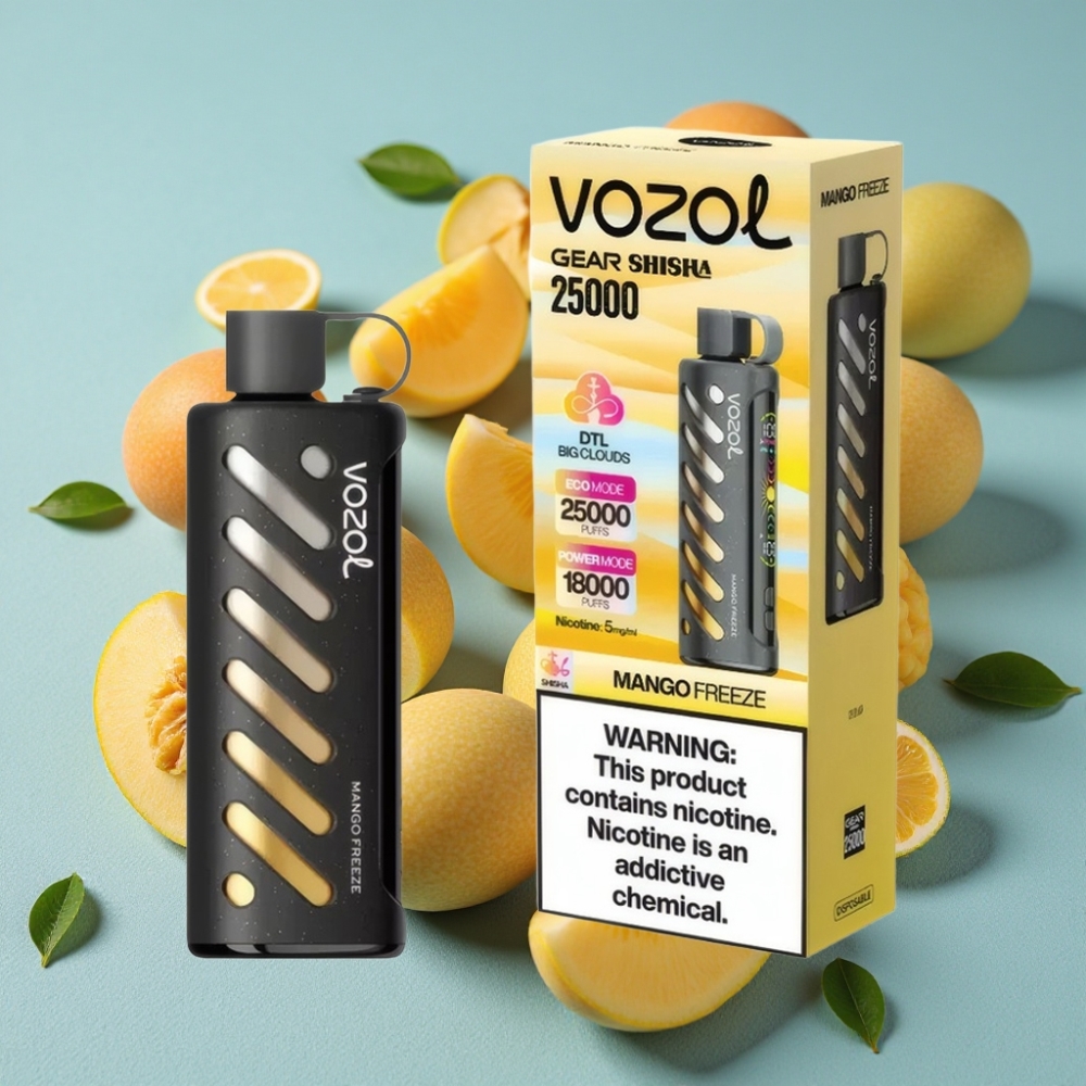 VOZOL Gear Shisha 25000 Puffs Mango Helado Dual Mesh S.i.L.C Tech 1000mAh
